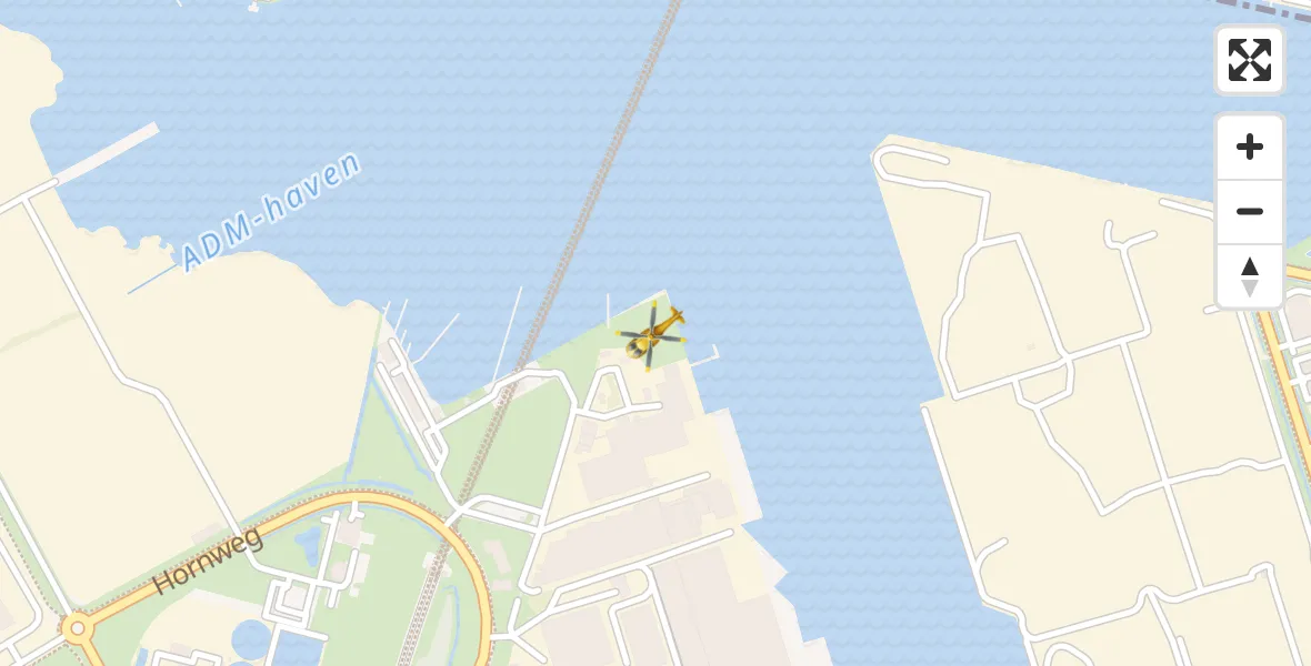 Routekaart van de vlucht: Lifeliner 1 naar Amsterdam Heliport