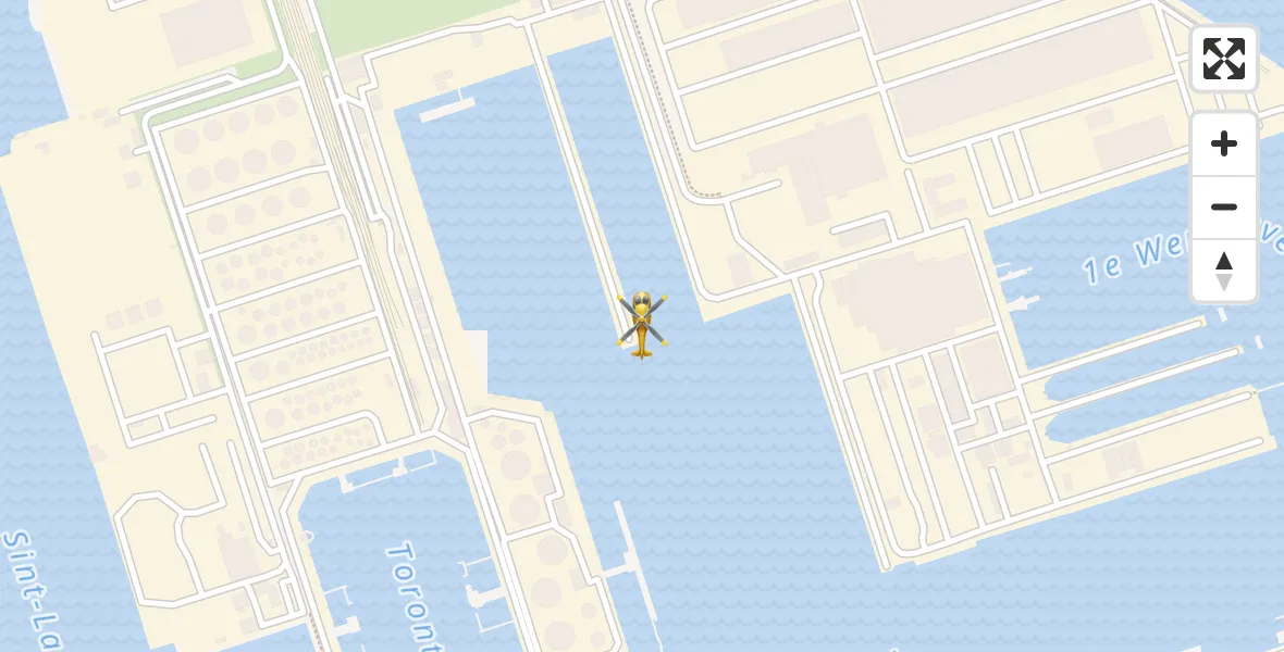 Vluchtroute Traumahelikopter van Rotterdam naar Rotterdam