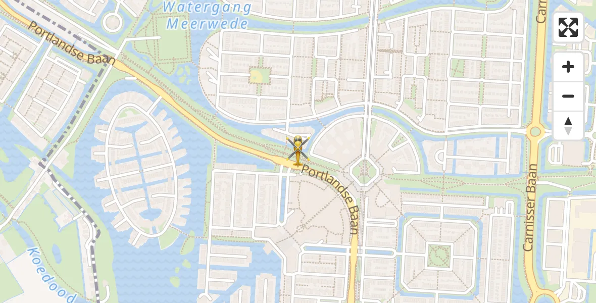 Vluchtroute Traumahelikopter van Barendrecht naar Barendrecht