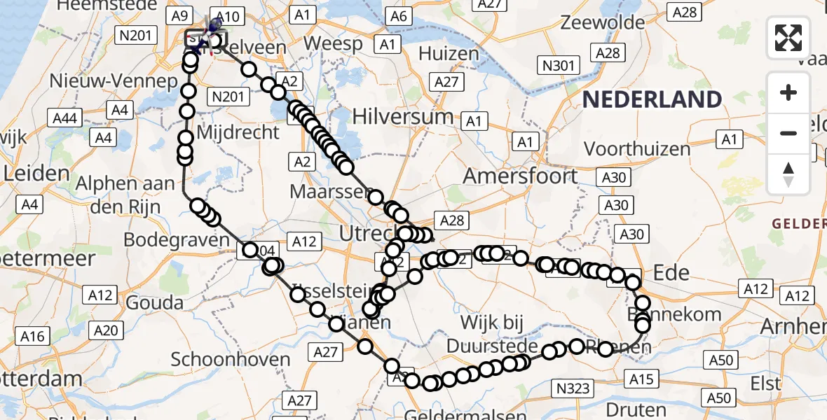 Vluchtroute Politiehelikopter Amsterdam Vliegveld Schiphol - Amsterdam Vliegveld Schiphol, 04 maart 2026, 08:11