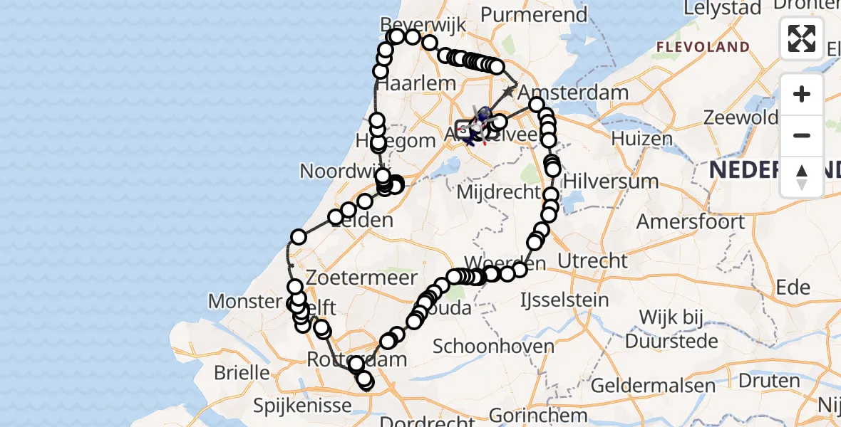 Vluchtroute Politiehelikopter Amsterdam Vliegveld Schiphol - Amsterdam Vliegveld Schiphol, 04 maart 2026, 11:10