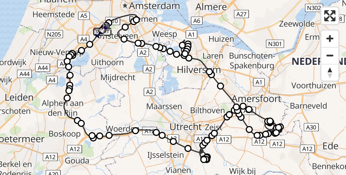 Vluchtroute Politiehelikopter Amsterdam Vliegveld Schiphol - Amsterdam Vliegveld Schiphol, 04 maart 2026, 14:56