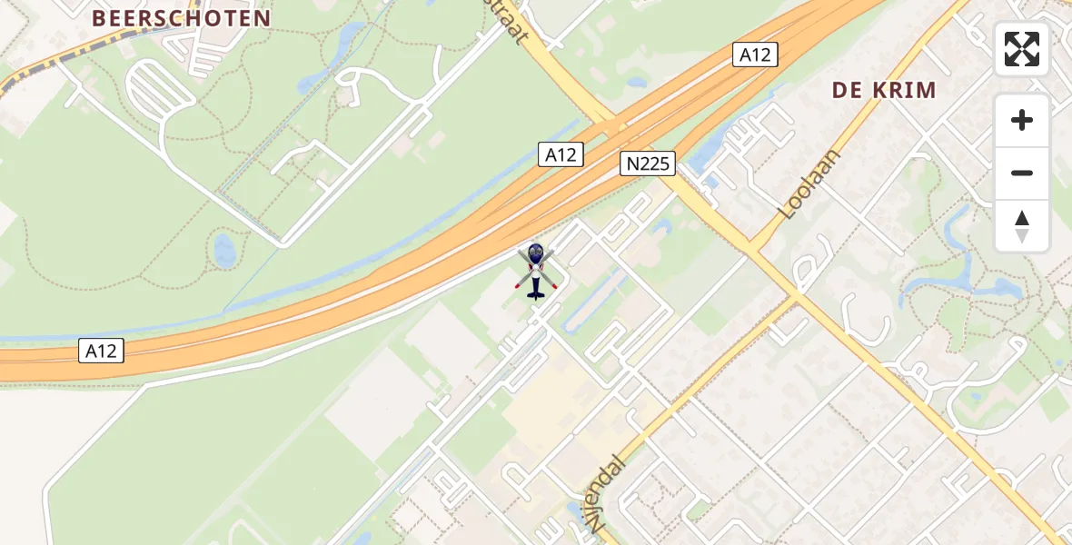 Vluchtroute Politiehelikopter van Driebergen-Rijsenburg naar Driebergen-Rijsenburg