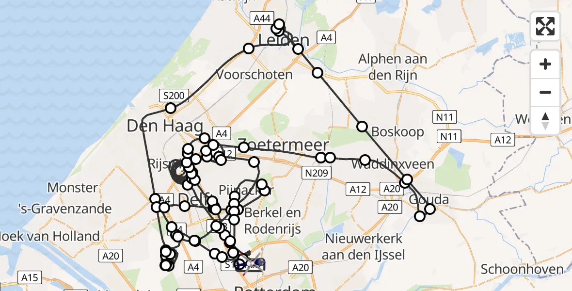 Vluchtroute Politiehelikopter Rotterdam The Hague Airport - Rotterdam The Hague Airport, 04 maart 2026, 18:36