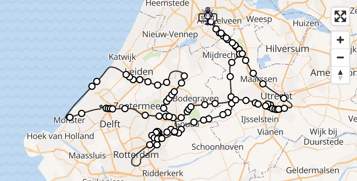 Vluchtroute Politiehelikopter Amsterdam Vliegveld Schiphol - Amsterdam Vliegveld Schiphol, 05 maart 2026, 10:43