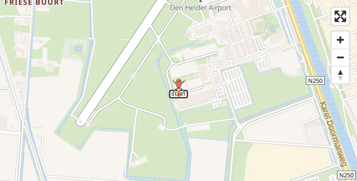 Vluchtroute Kustwachthelikopter van Militair vliegveld De Kooy / Den Helder Airport naar Militair vliegveld De Kooy / Den Helder Airport