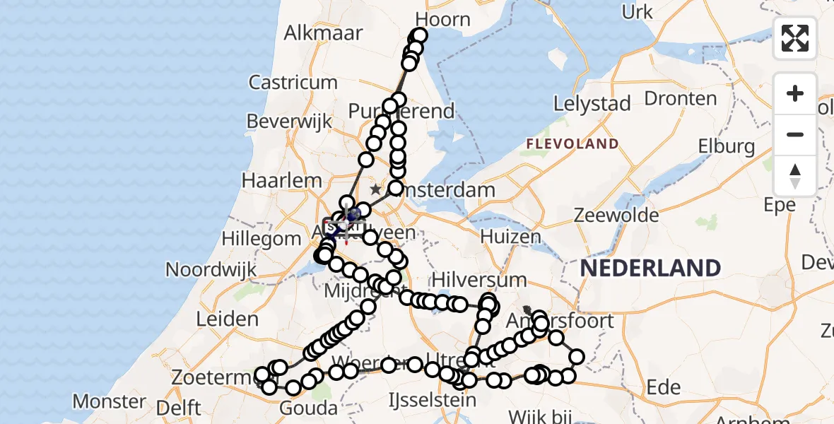 Vluchtroute Politiehelikopter Amsterdam Vliegveld Schiphol - Amsterdam Vliegveld Schiphol, 05 maart 2026, 18:49