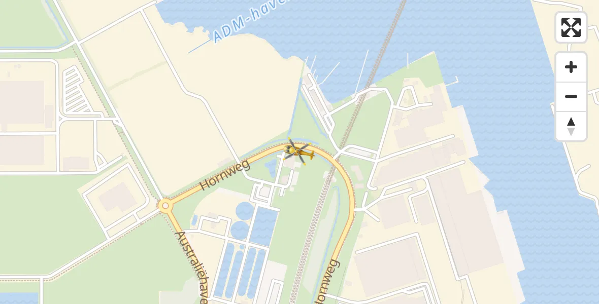 Routekaart van de vlucht: Lifeliner 1 naar Amsterdam Heliport