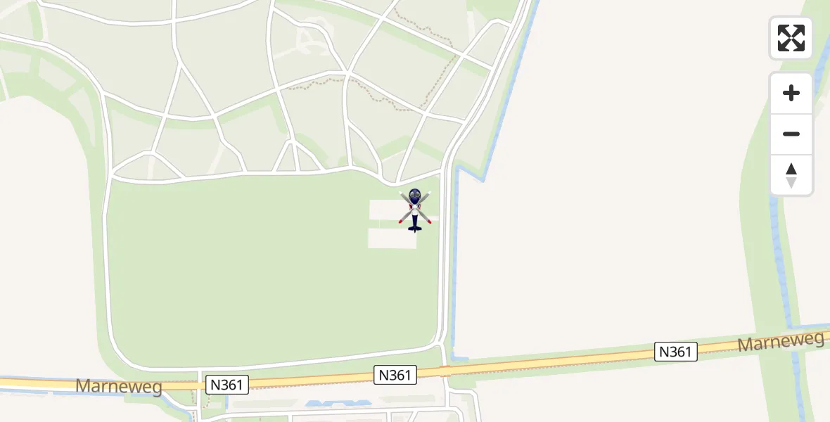 Vluchtroute Politiehelikopter van Lauwersoog naar Lauwersoog