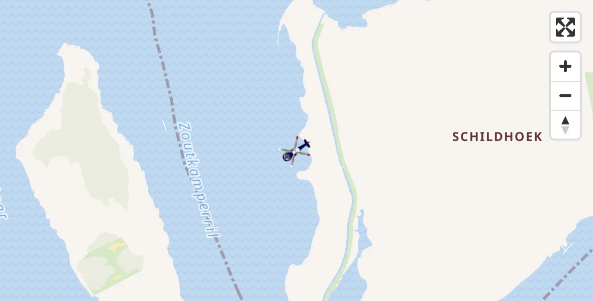 Vluchtroute Politiehelikopter van Lauwersoog naar Lauwersoog