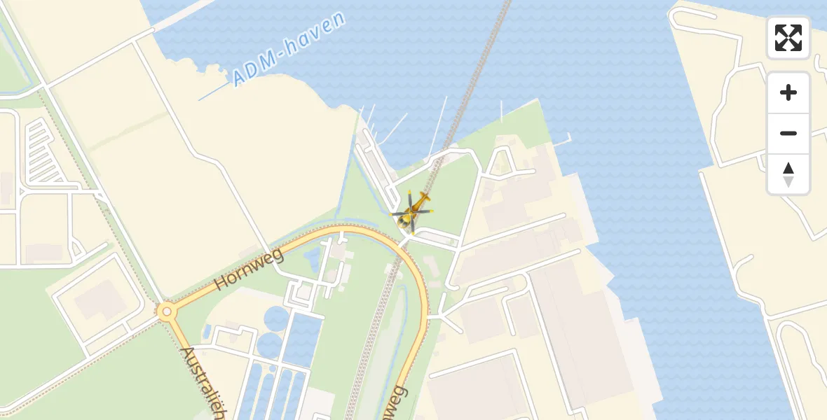 Vluchtroute Traumahelikopter van Amsterdam Heliport naar Amsterdam Heliport