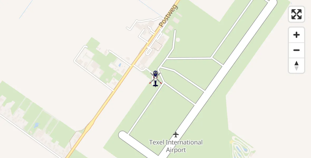 Vluchtroute Politiehelikopter van Texel International Airport naar Texel International Airport