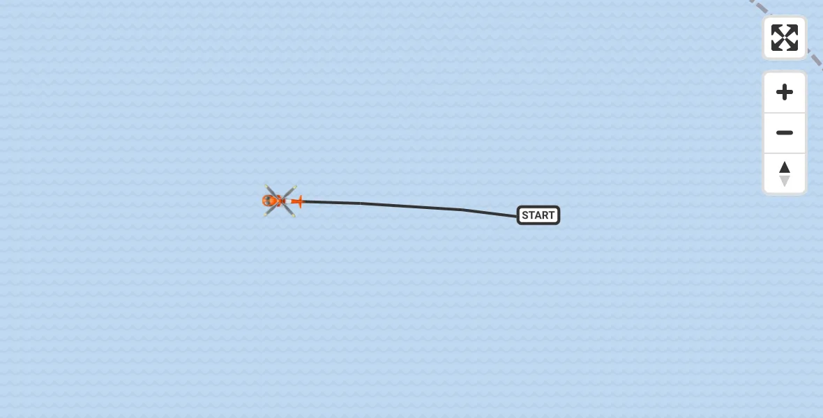 Vluchtroute Kustwachthelikopter van Westerschelde naar Westerschelde