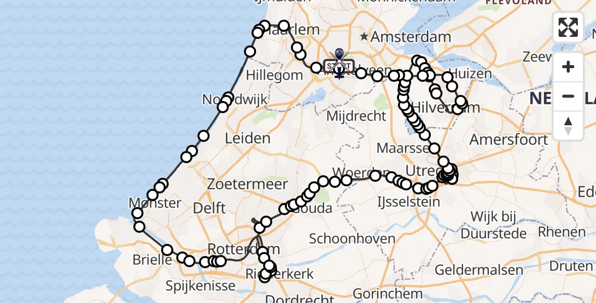 Vluchtroute Politiehelikopter Amsterdam Vliegveld Schiphol - Amsterdam Vliegveld Schiphol, 14 maart 2026, 14:43