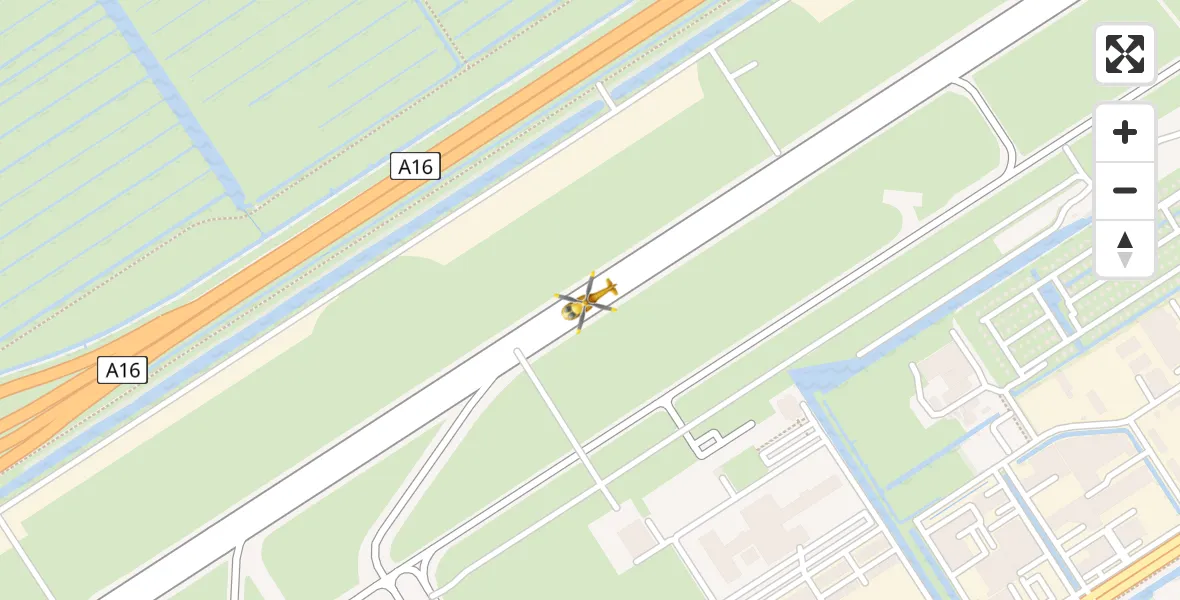 Vluchtroute Traumahelikopter van Rotterdam The Hague Airport naar Rotterdam The Hague Airport