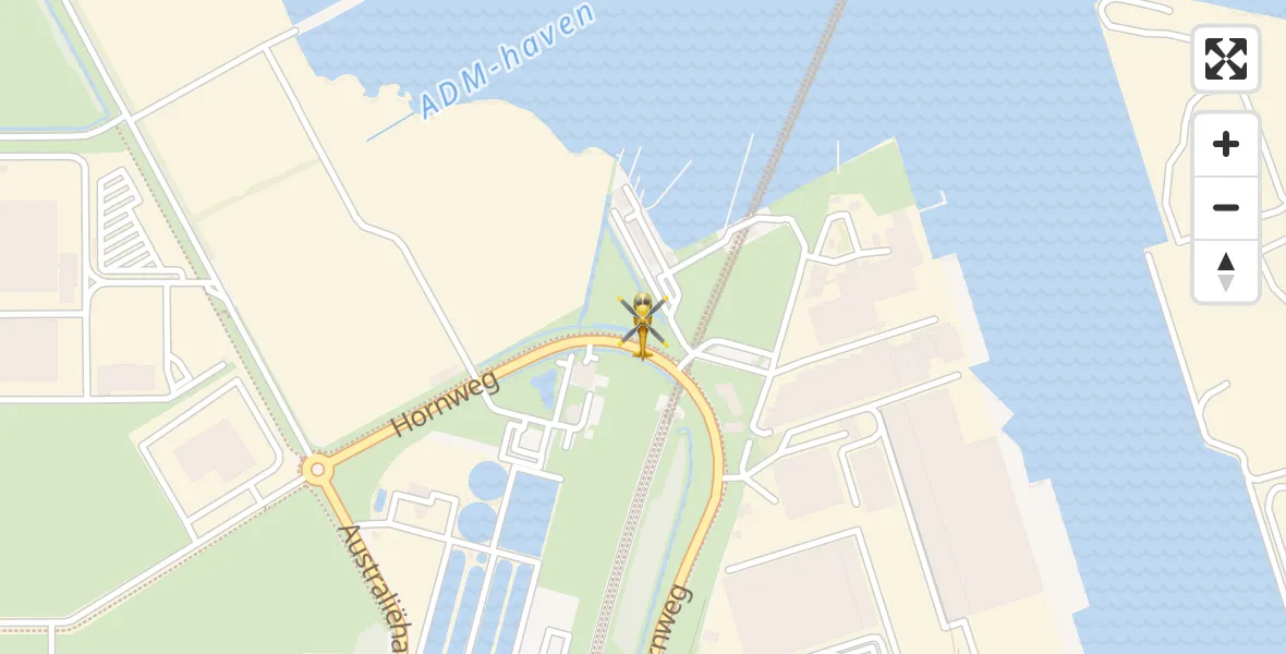 Routekaart van de vlucht: Lifeliner 1 naar Amsterdam Heliport