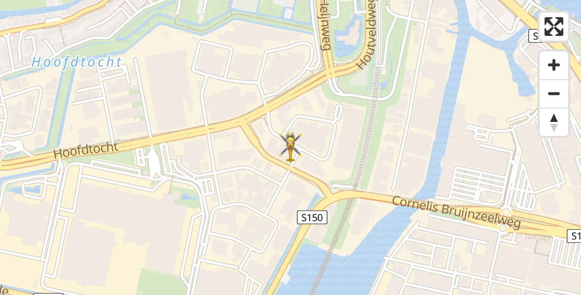 Vluchtroute Traumahelikopter van Zaandam naar Zaandam