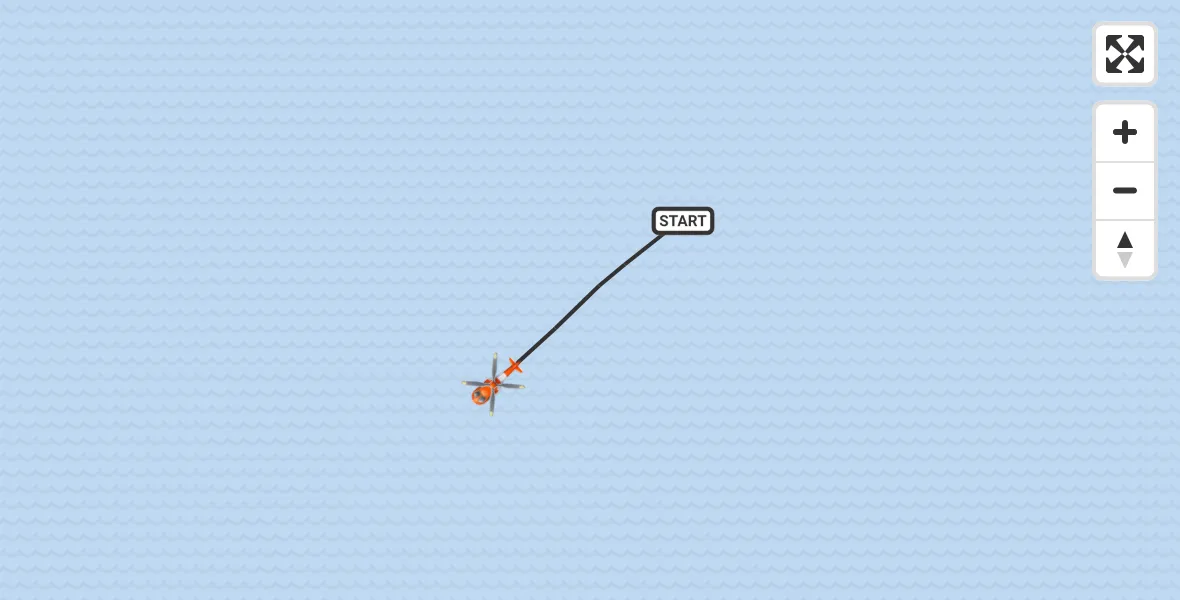 Vluchtroute Kustwachthelikopter van Noordzee naar Noordzee