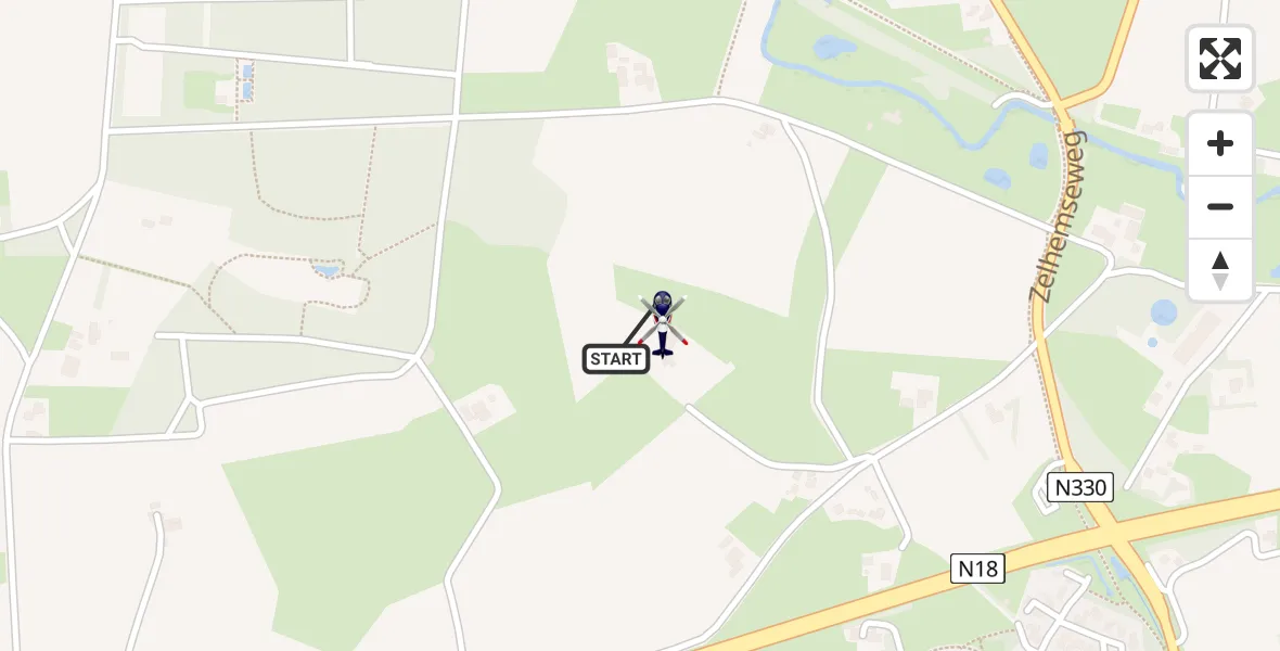 Vluchtroute Politiehelikopter van Varsseveld naar Varsseveld