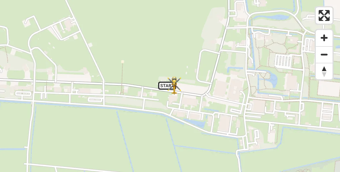 Vluchtroute Ambulancehelikopter van Vliegbasis Leeuwarden naar Vliegbasis Leeuwarden