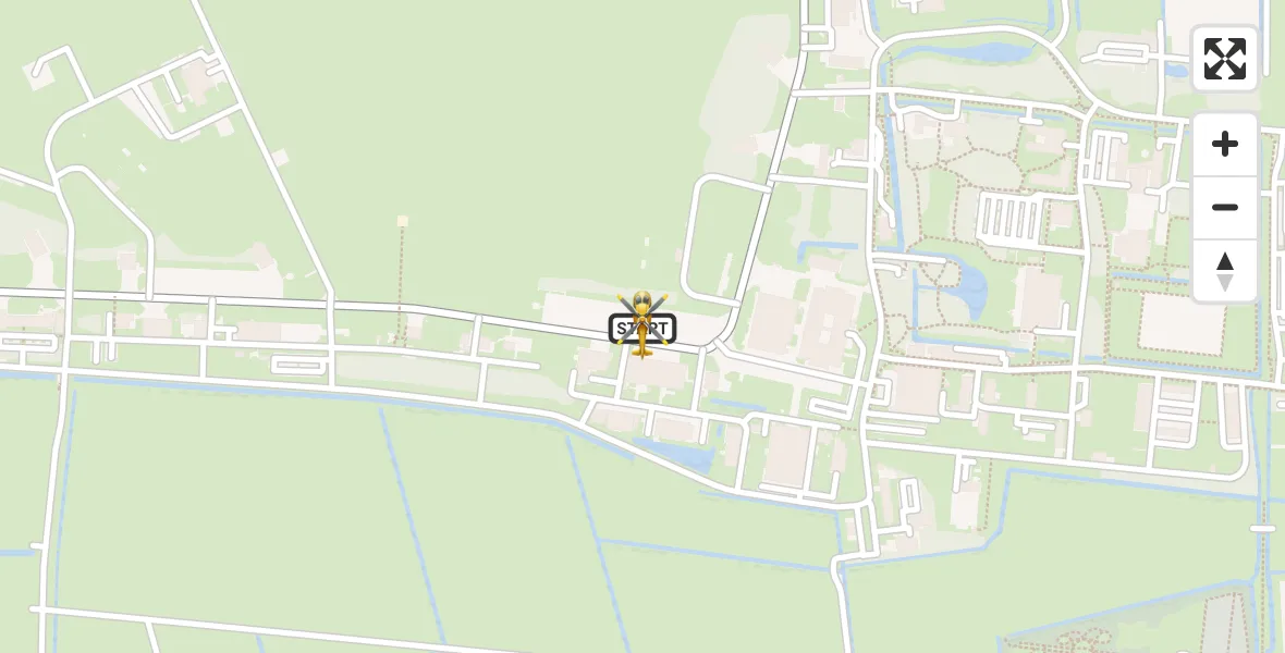 Vluchtroute Ambulancehelikopter van Vliegbasis Leeuwarden naar Vliegbasis Leeuwarden