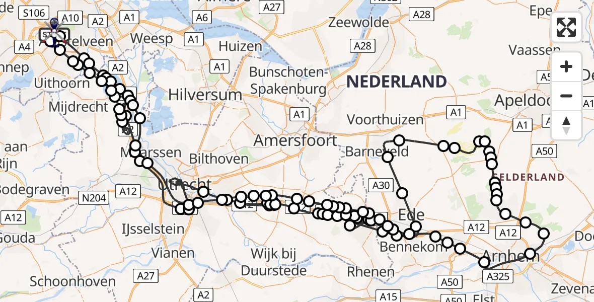 Vluchtroute Politiehelikopter Amsterdam Vliegveld Schiphol - Amsterdam Vliegveld Schiphol, 21 maart 2026, 18:52