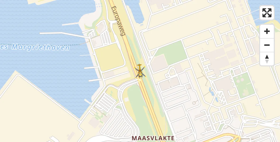 Vluchtroute Traumahelikopter van Rotterdam naar Rotterdam