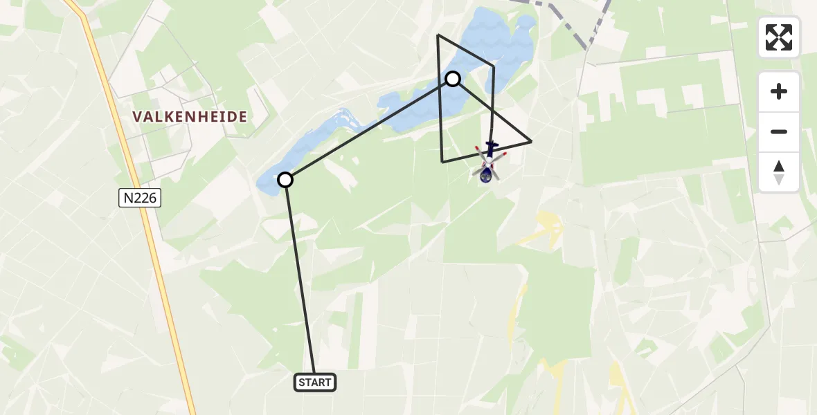 Vluchtroute Politiehelikopter van Leersum naar Leersum