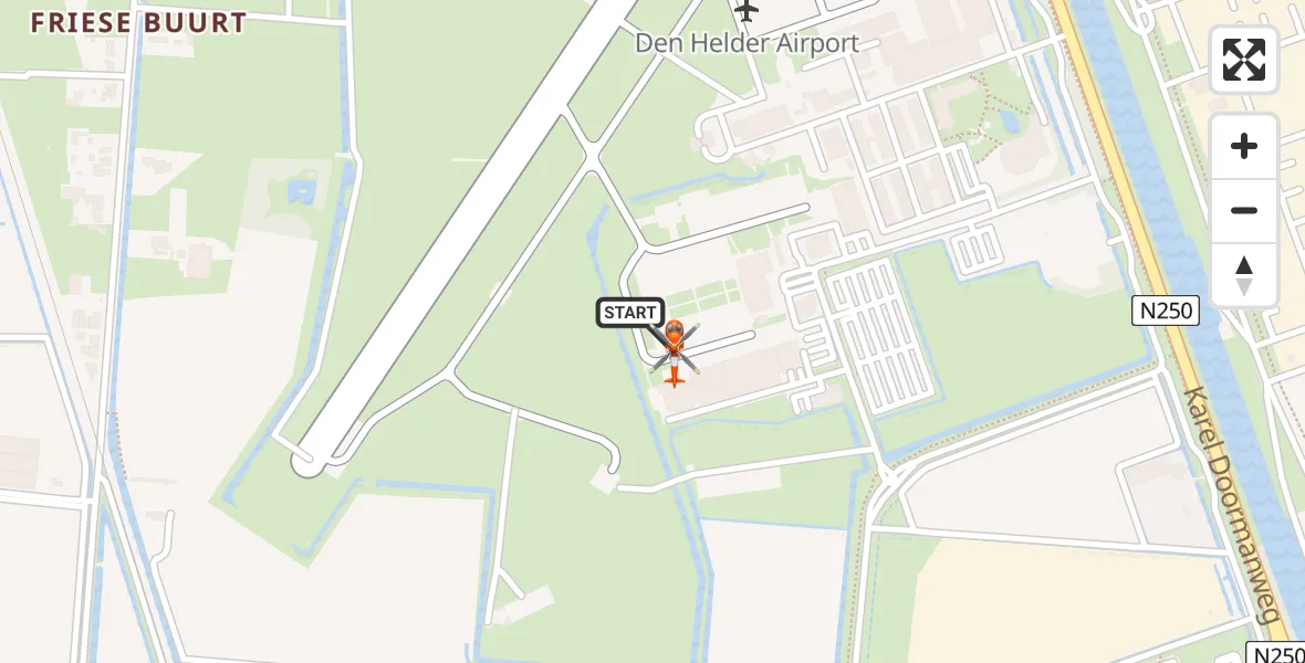 Vluchtroute Kustwachthelikopter van Militair vliegveld De Kooy / Den Helder Airport naar Militair vliegveld De Kooy / Den Helder Airport
