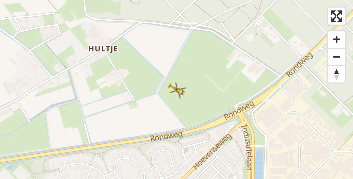 Vluchtroute Traumahelikopter van Uden naar Uden