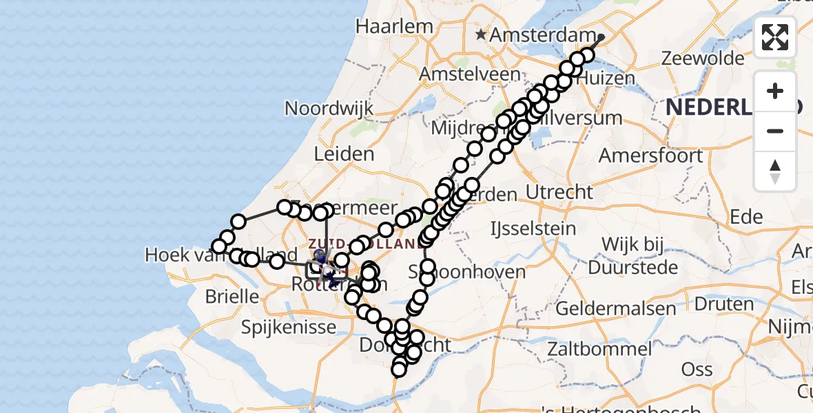 Vluchtroute Politiehelikopter Rotterdam The Hague Airport - Rotterdam The Hague Airport, 26 maart 2026, 14:50