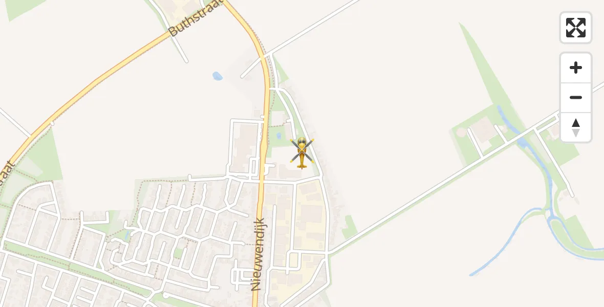 Vluchtroute Traumahelikopter van Axel naar Axel