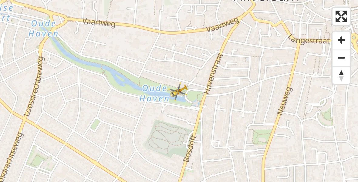 Vluchtroute Traumahelikopter van Hilversum naar Hilversum