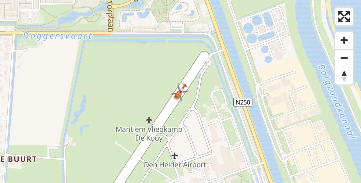 Vluchtroute Kustwachthelikopter van Militair vliegveld De Kooy / Den Helder Airport naar Militair vliegveld De Kooy / Den Helder Airport