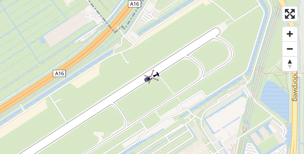 Vluchtroute Politiehelikopter van Rotterdam The Hague Airport naar Rotterdam The Hague Airport