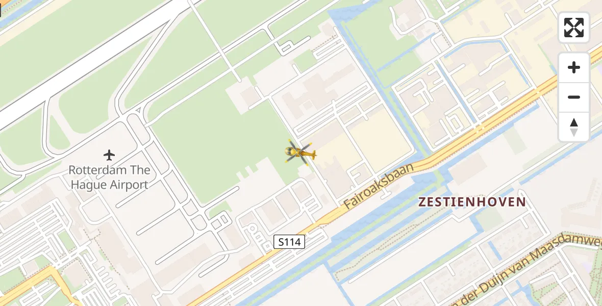 Vluchtroute Traumahelikopter Rotterdam The Hague Airport - Rotterdam The Hague Airport, 28 maart 2026, 09:46