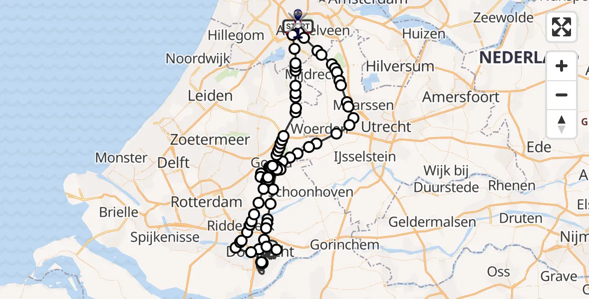 Vluchtroute Politiehelikopter Amsterdam Vliegveld Schiphol - Amsterdam Vliegveld Schiphol, 28 maart 2026, 19:14