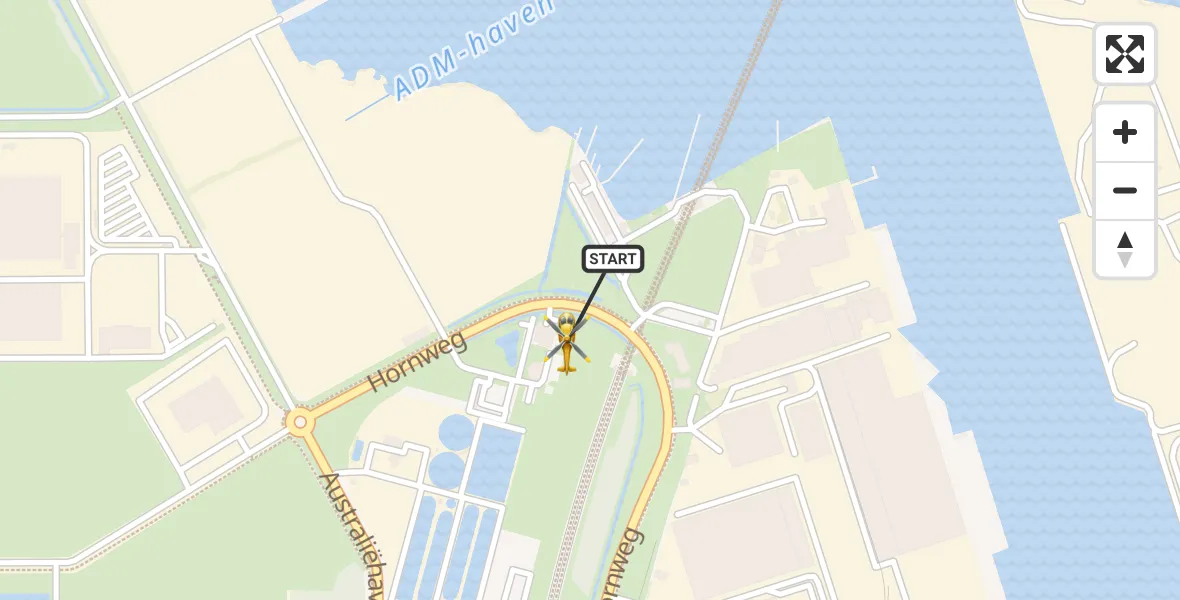 Vluchtroute Traumahelikopter van Amsterdam Heliport naar Amsterdam Heliport