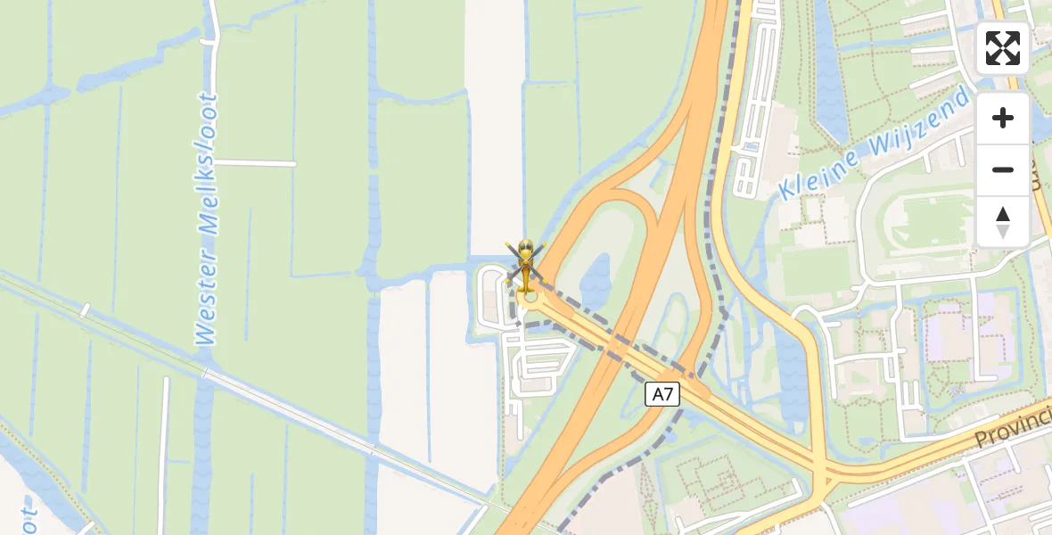 Vluchtroute Traumahelikopter van Berkhout naar Berkhout