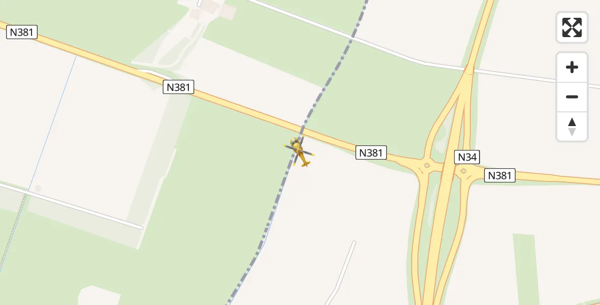 Vluchtroute Traumahelikopter van Emmen naar Emmen