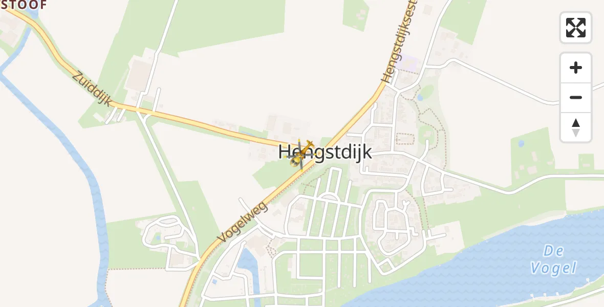 Vluchtroute Traumahelikopter van Hengstdijk naar Hengstdijk