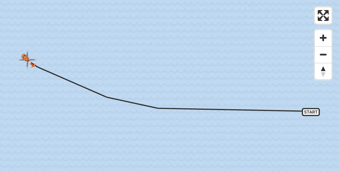 Vluchtroute Kustwachthelikopter van Noordzee naar Noordzee