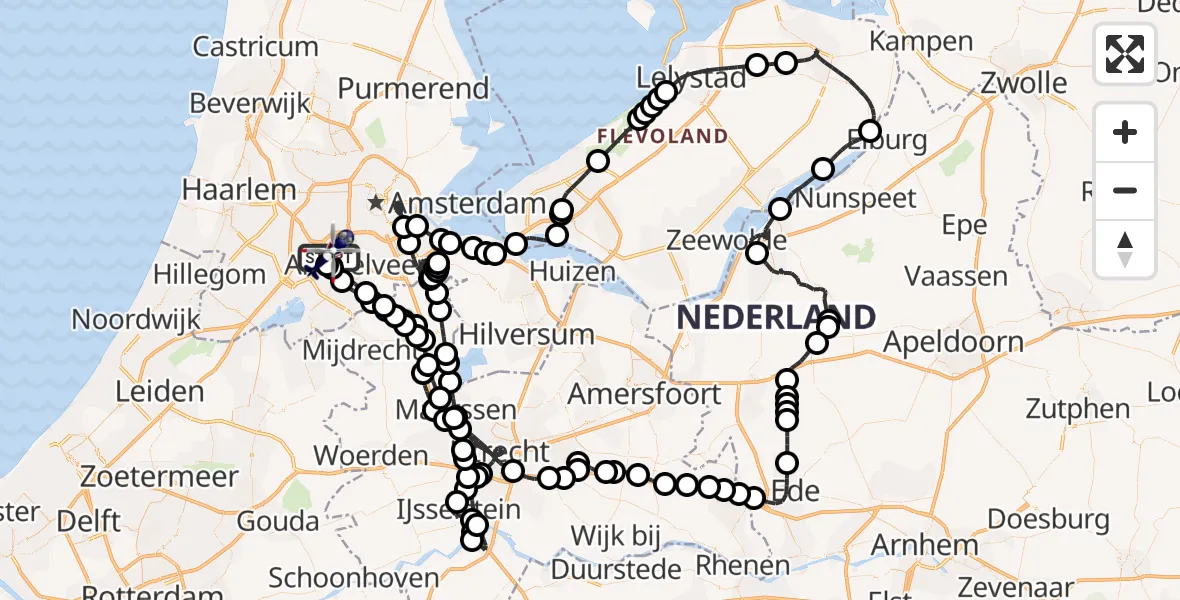 Vluchtroute Politiehelikopter Amsterdam Vliegveld Schiphol - Amsterdam Vliegveld Schiphol, 29 maart 2026, 09:54