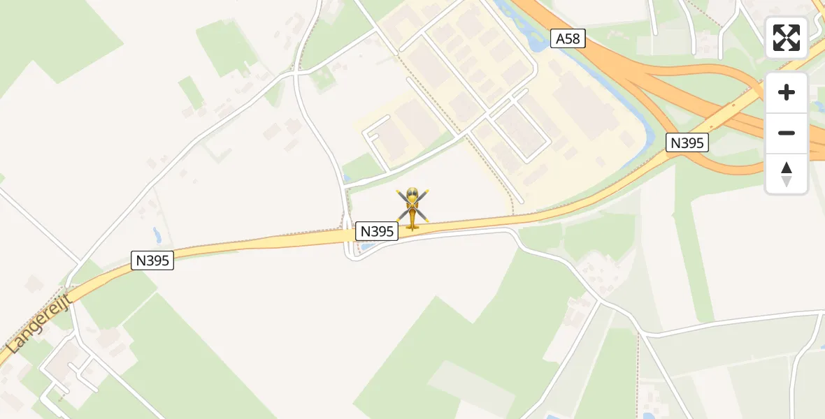 Vluchtroute Traumahelikopter van Oirschot naar Oirschot