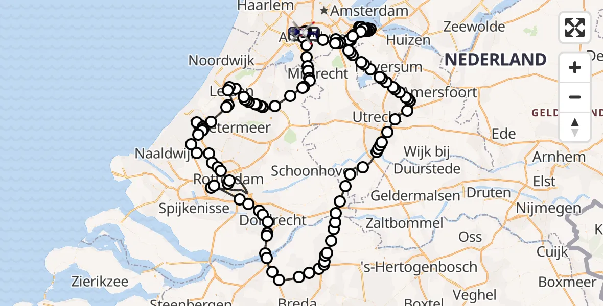 Vluchtroute Politiehelikopter Amsterdam Vliegveld Schiphol - Amsterdam Vliegveld Schiphol, 29 maart 2026, 18:07
