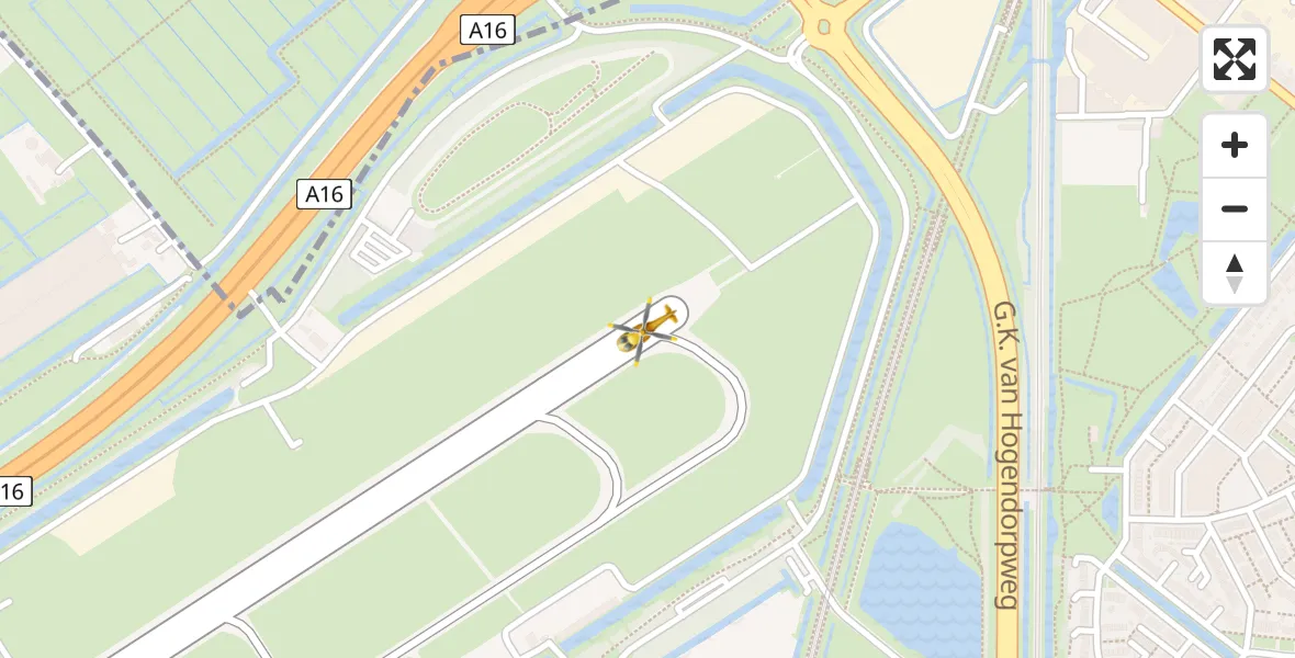 Vluchtroute Traumahelikopter Rotterdam The Hague Airport - Rotterdam The Hague Airport, 29 maart 2026, 20:25