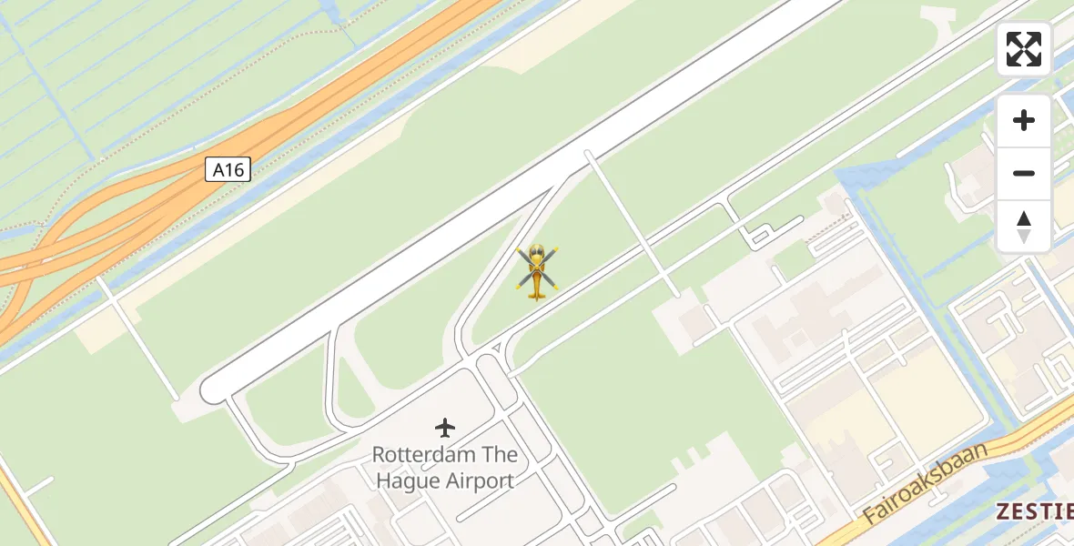 Vluchtroute Traumahelikopter Rotterdam The Hague Airport - Rotterdam The Hague Airport, 30 maart 2026, 03:09