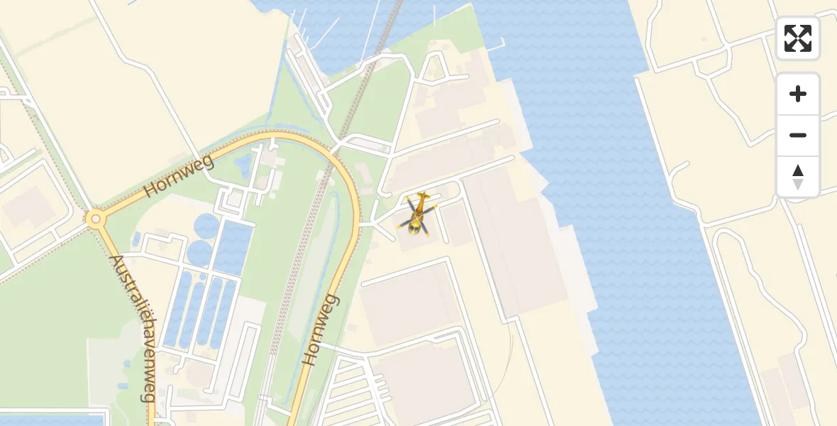 Vluchtroute Traumahelikopter van Amsterdam Heliport naar Amsterdam Heliport