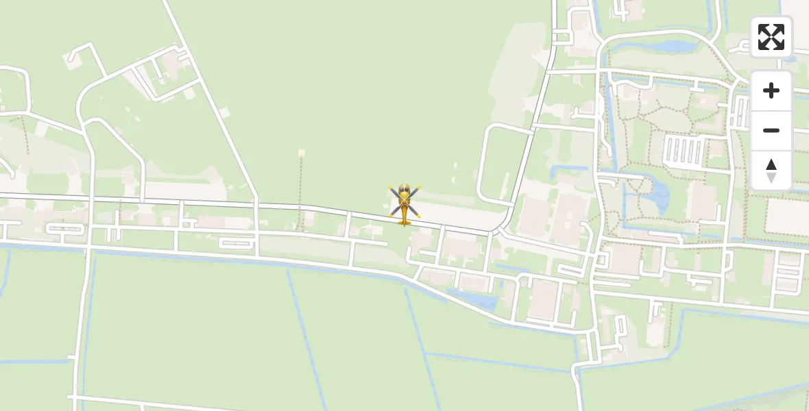 Vluchtroute Ambulancehelikopter van Vliegbasis Leeuwarden naar Vliegbasis Leeuwarden