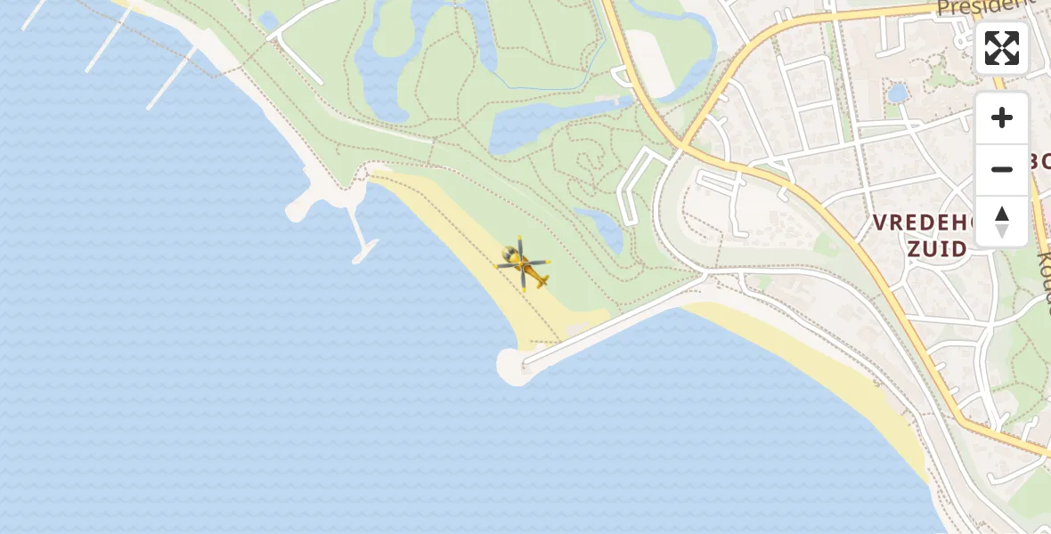 Vluchtroute Traumahelikopter van Vlissingen naar Vlissingen